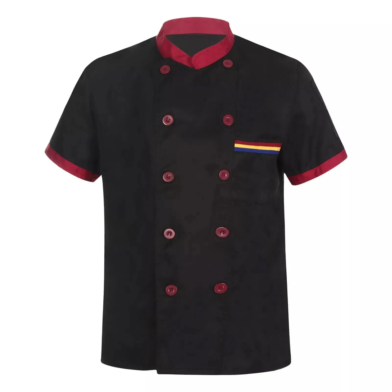 Restaurant Chef Short Sleeve Hotel Cafe Kitchen Work Wear Bakery Cooking Uniform Tops Unisex Soft and Comforatble Thin Top