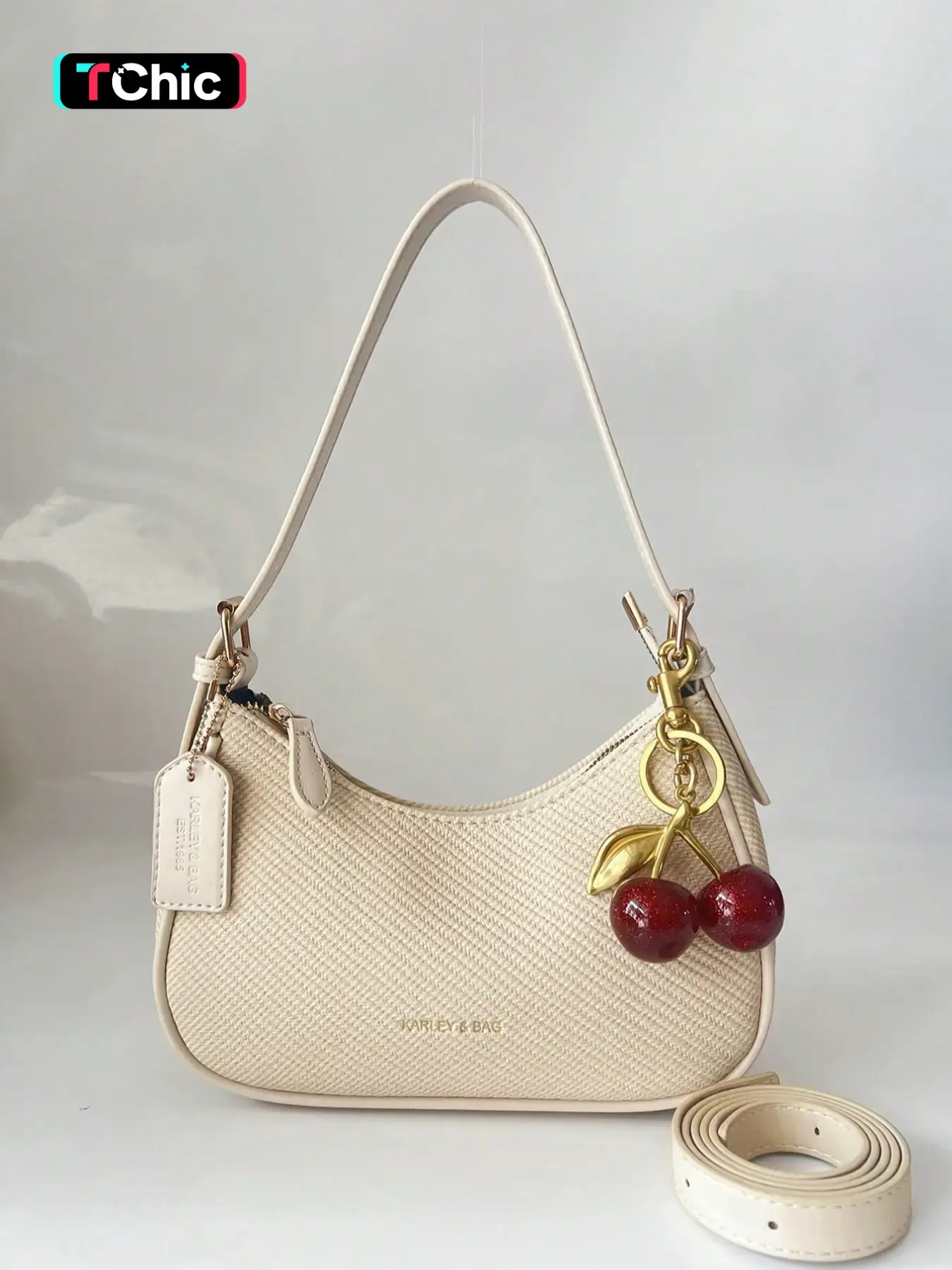 Vintage Versatile Crescent Bag Fashion French Bread Bag, Handbag, Y2K Shoulder Underarm Bag, Embellished Fashionable Aesthetic Shoulder Bag, Unisex Casual All-Seasons Accessory, Handbag Shoulder Purse, Everyday Shoulder Bag