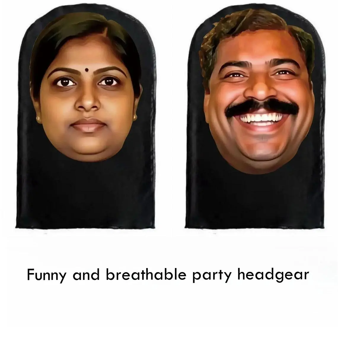 3D Abstract Indian Style Funny Facial Expression Full Head Mask Headgear, Hilarious Novelty Prank Cosplay Costume Mask, Creative Party Prop Ideal for Live Streaming, Outdoor Pranks, Halloween, Masquerades, Theme Parties & Cosplay Events