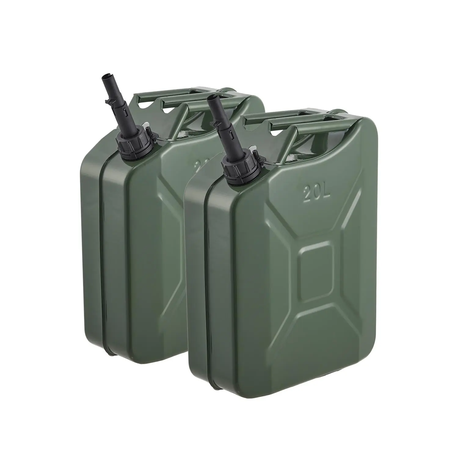 5.3 Gallon (20L) Metal Fuel Jerry Can with Spout and Locking Pin,  Cold Rolled Steel Gasoline Emergency Backup Tank for Cars, Trucks, Motorcycles, ATVs, UTVs