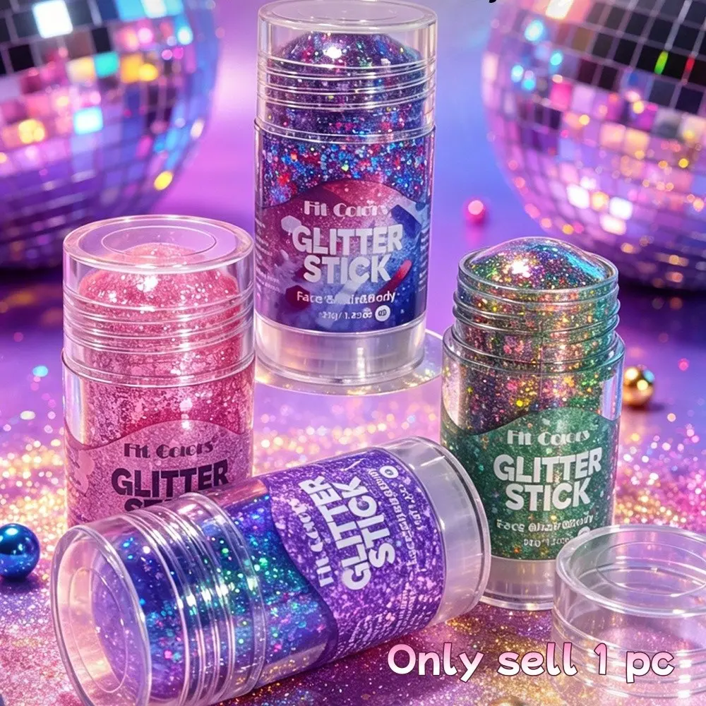 Face & Hair & Body Star Glitter, Sparkly Glitter, Body Paint Hair Wax Stick, Body Shimmer, Long Lasting Shine, Festival Stage Makeup, Party Accessories, Summer Party, Glitter Sparkle Makeup