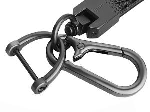 Leather Wristlet Keychain,Car Key Chain Wrist Keychain with 3 Key Ring and Anti-Lost D Ring (Purple)