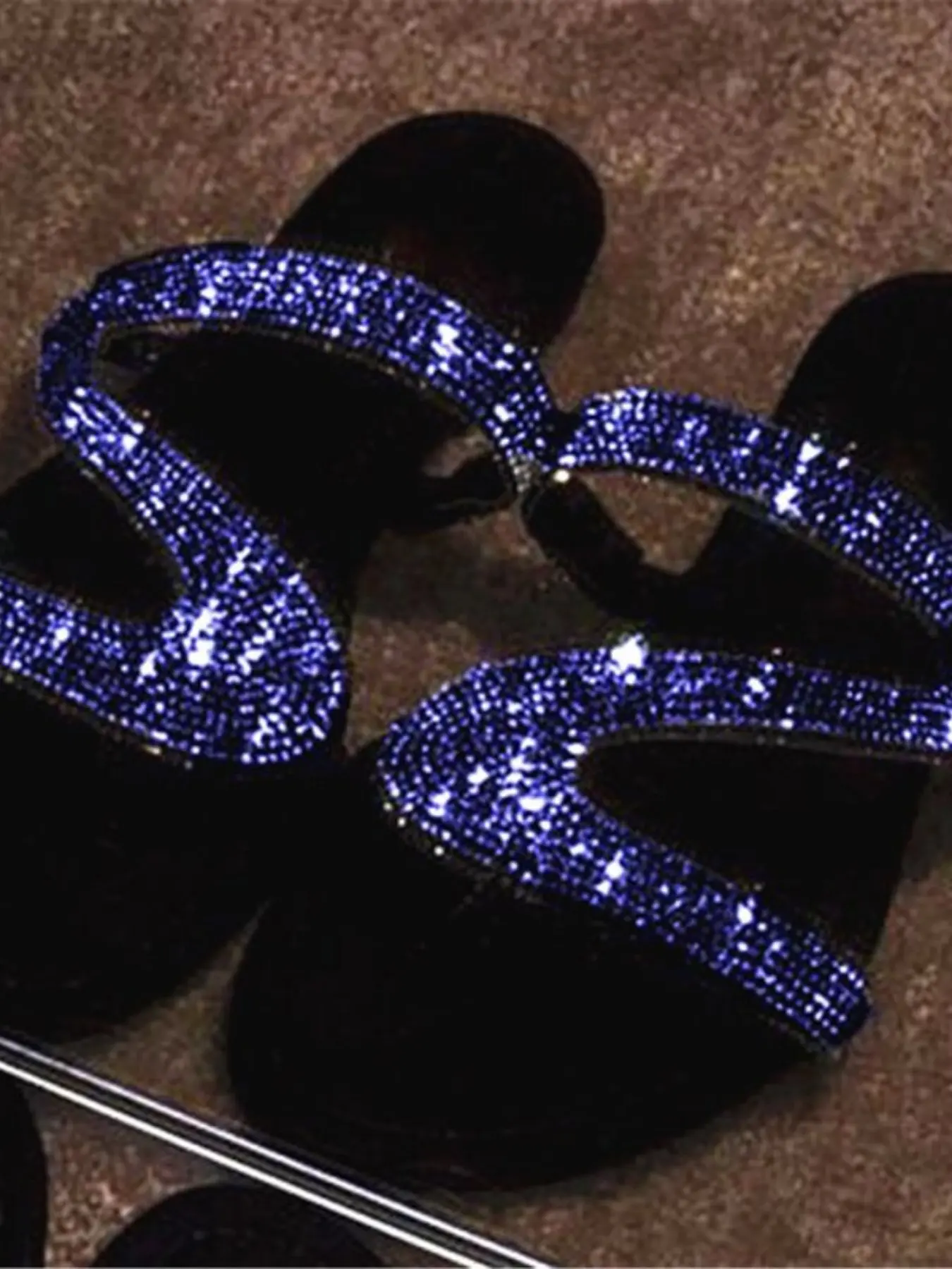 Laser Flash Z-Shape Rhinestone Sandals, Stunning Rainbow Flip Flops, Essential Summer Nightclub Shoes, Fashionable PU Leather