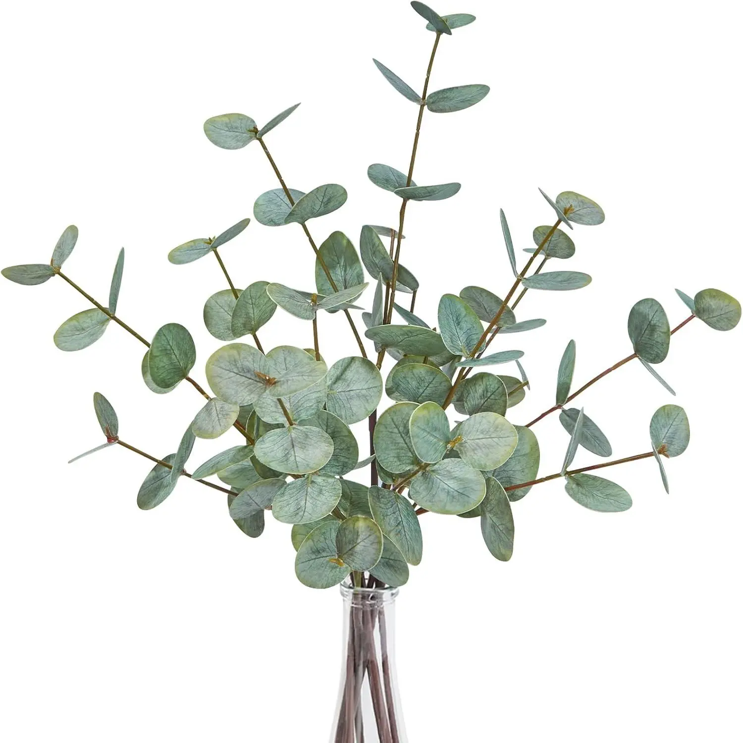 FIACO 6-Piece 18.7 in Artificial Eucalyptus Stem Plants, Decorative Faux Greenery for Home Decor, Coffee Table Centerpiece, Farmhouse Accents