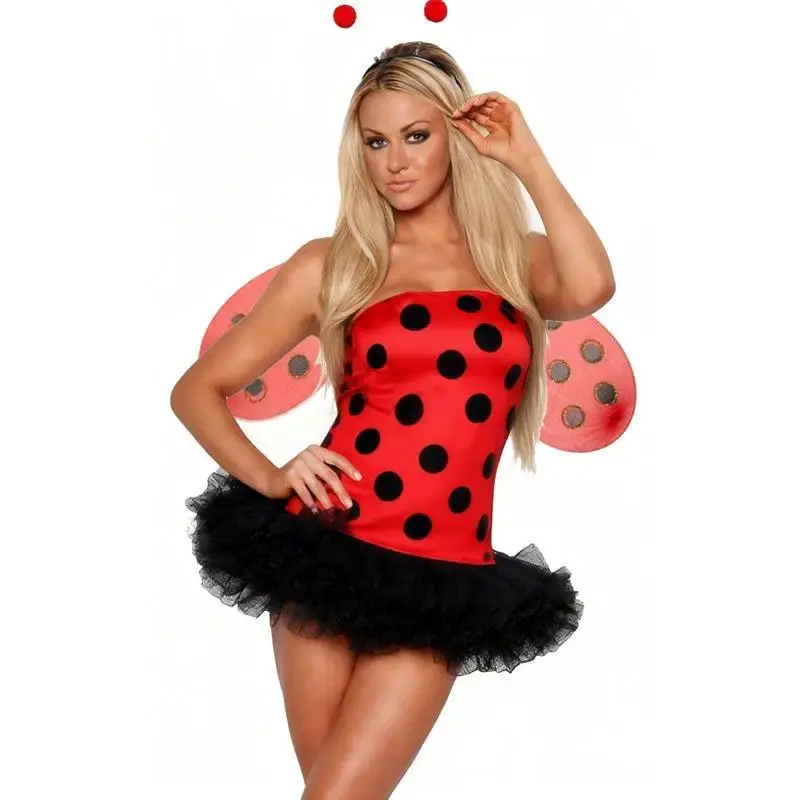 Combhasaki Women Halloween Role-Playing Costumes Striped Off Shoulder Mini Tulle Dress and Wings 2Pieces Set Bubble Bee Outfit