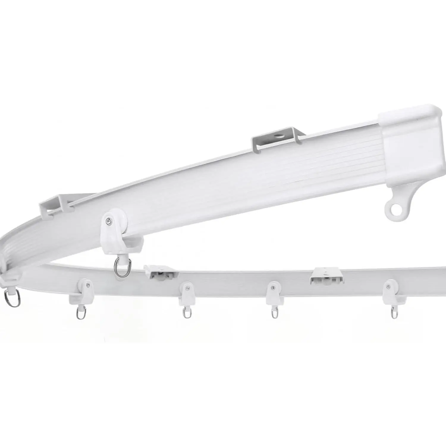 Flexible Bendable Curved Curtain Track System With 4 Ceiling Mounting Brackets Per Meter  Durable for Heavy Curtains, RV , Bay Window, Room Divider (2 Meter)