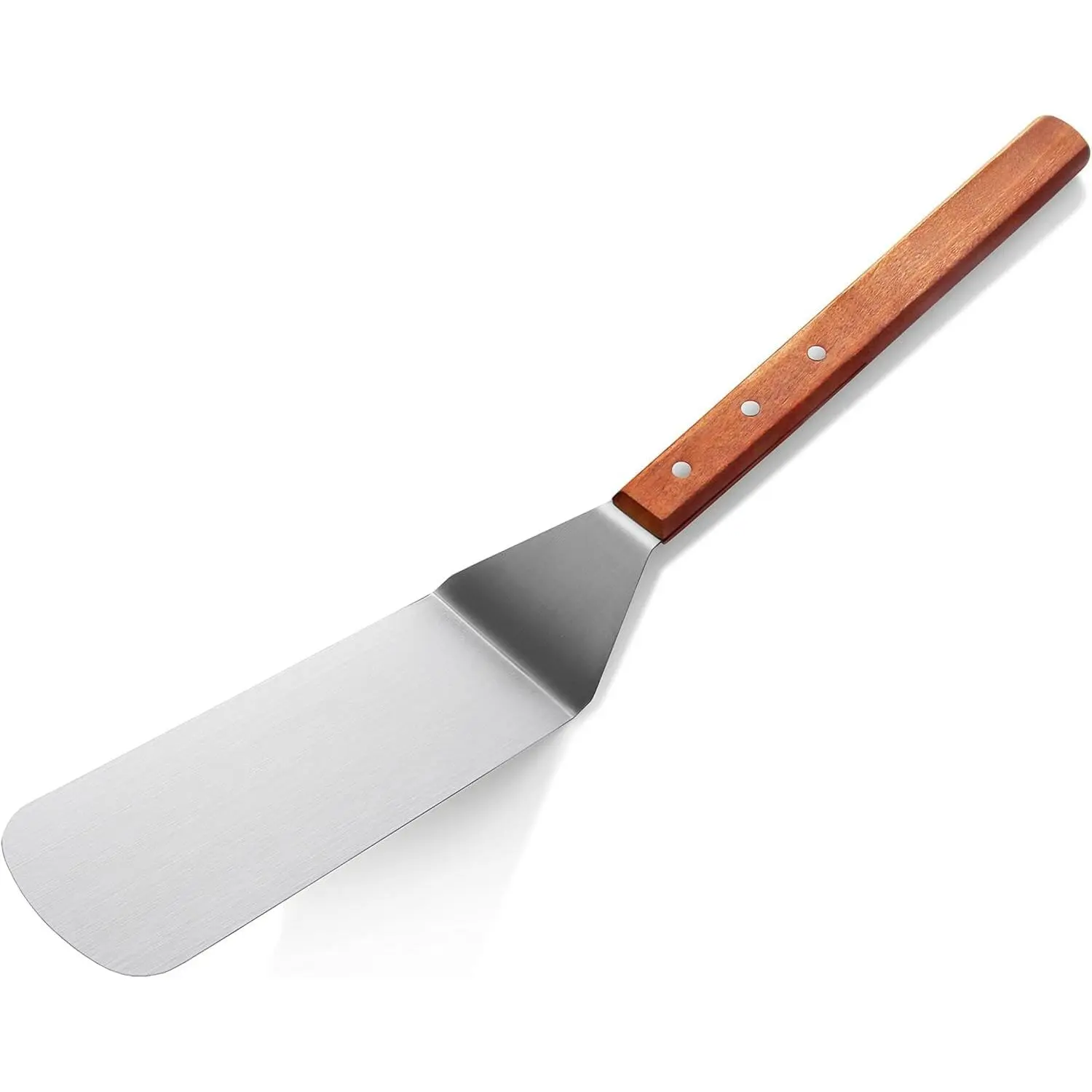 21-Inch Sturdy Stainless Steel Flat Spatula, Commercial Restaurant-Grade Kitchen Utensils with Long Handle for Griddle and Flat Top