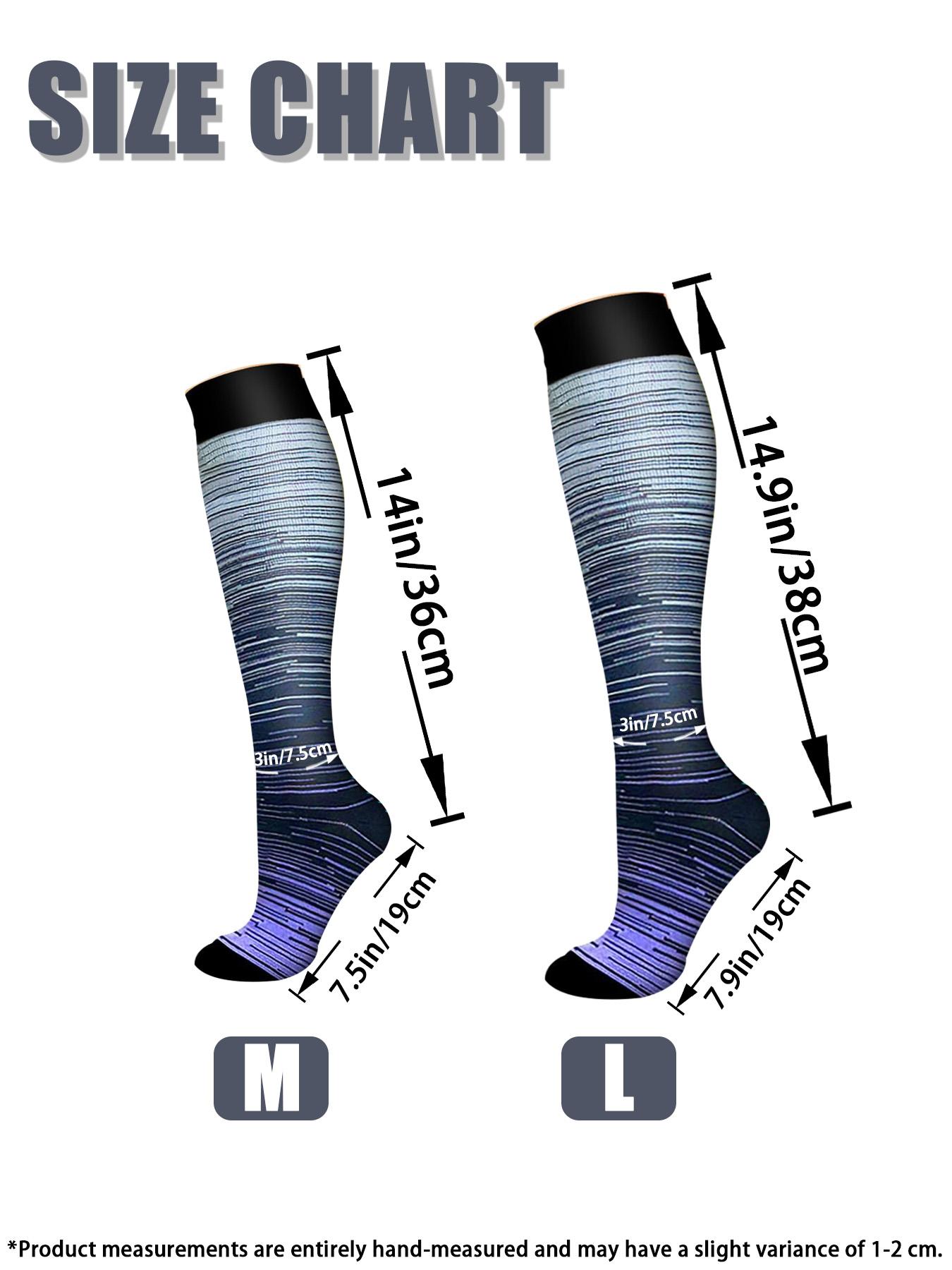 Unisex's Colorful Compression Socks, Sports Socks for Running, Nurses, Pregnant Women, Sports Socks for Improving Blood Circulation