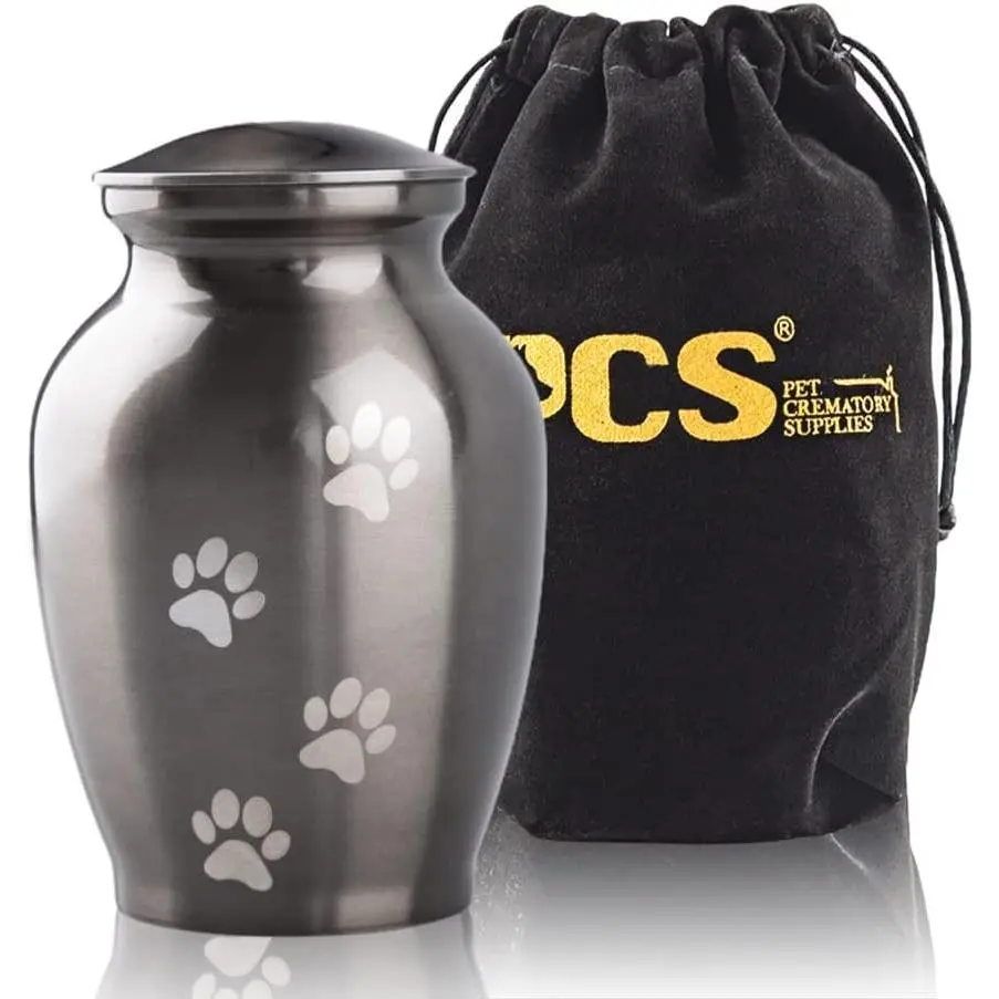 Memorial Pet Cremation Urns for Dogs and Cats Ashes, Paws Engraved Pet Urn, Small Dog Keepsake Urns for Ashes