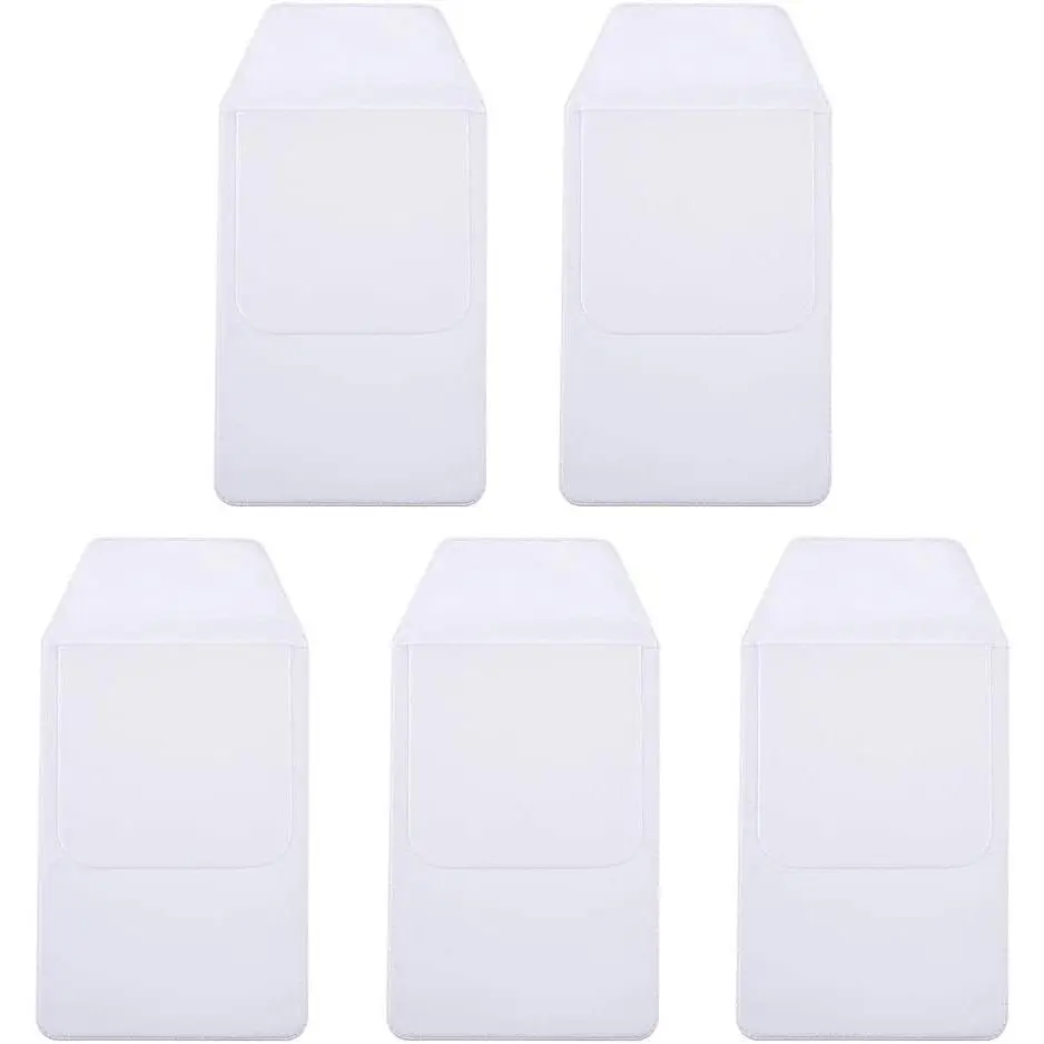 5Pcs White PVC Pocket Protector for Hospital Office Prevents Pen Leaks for Shirt Pockets
