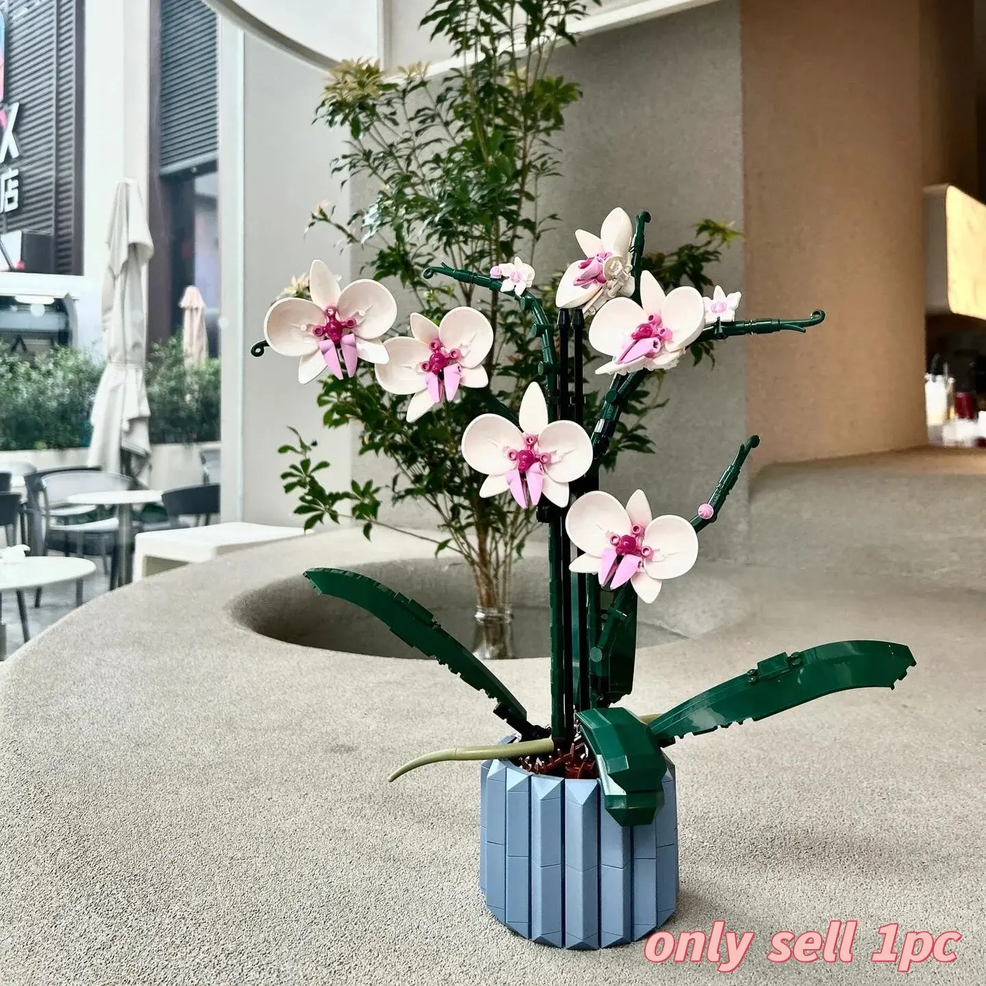 Orchid building block toy model bouquet assembly MOC flower arrangement orchid building block potted plant, DIY Building Model, girl's birthday gift, home decoration, Valentine's Day gift, plant decoration, holiday gift
