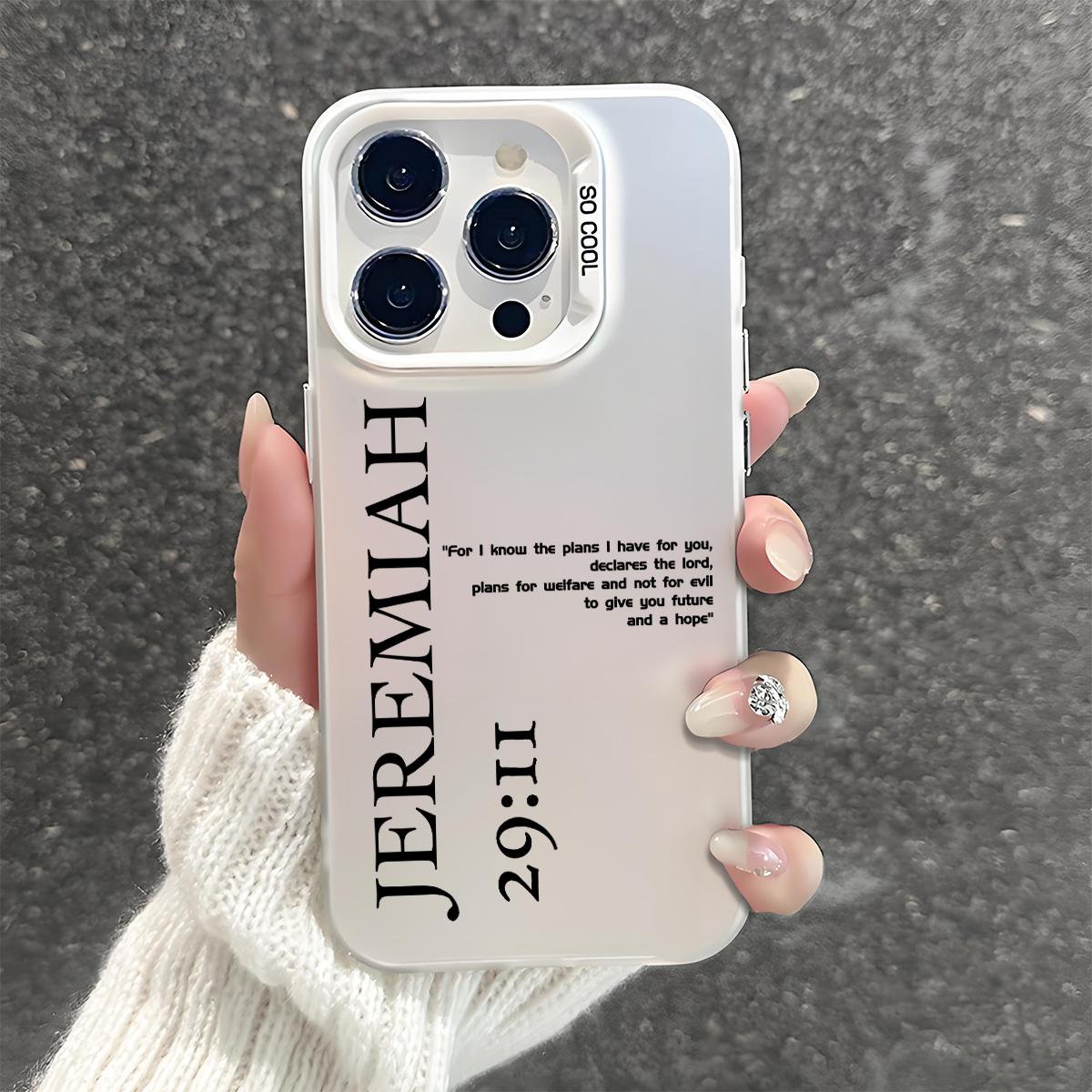 Jeremiah 29:11 Pattern Shockproof Phone Case for iPhone 7 8 X XR 11 12 13 14 15 16 17 Pro Max Plus Air 17E Protecitved Cover Bible Verse Religious Faith Gift