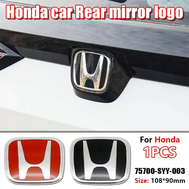 1PC JDM H Emblem for Honda Civic 10th Gen Accord 2014-2017 Inspire Freed, 108mm x 90mm Front Grille Rear Trunk Grill Badge Logo, 75700-SYY-003