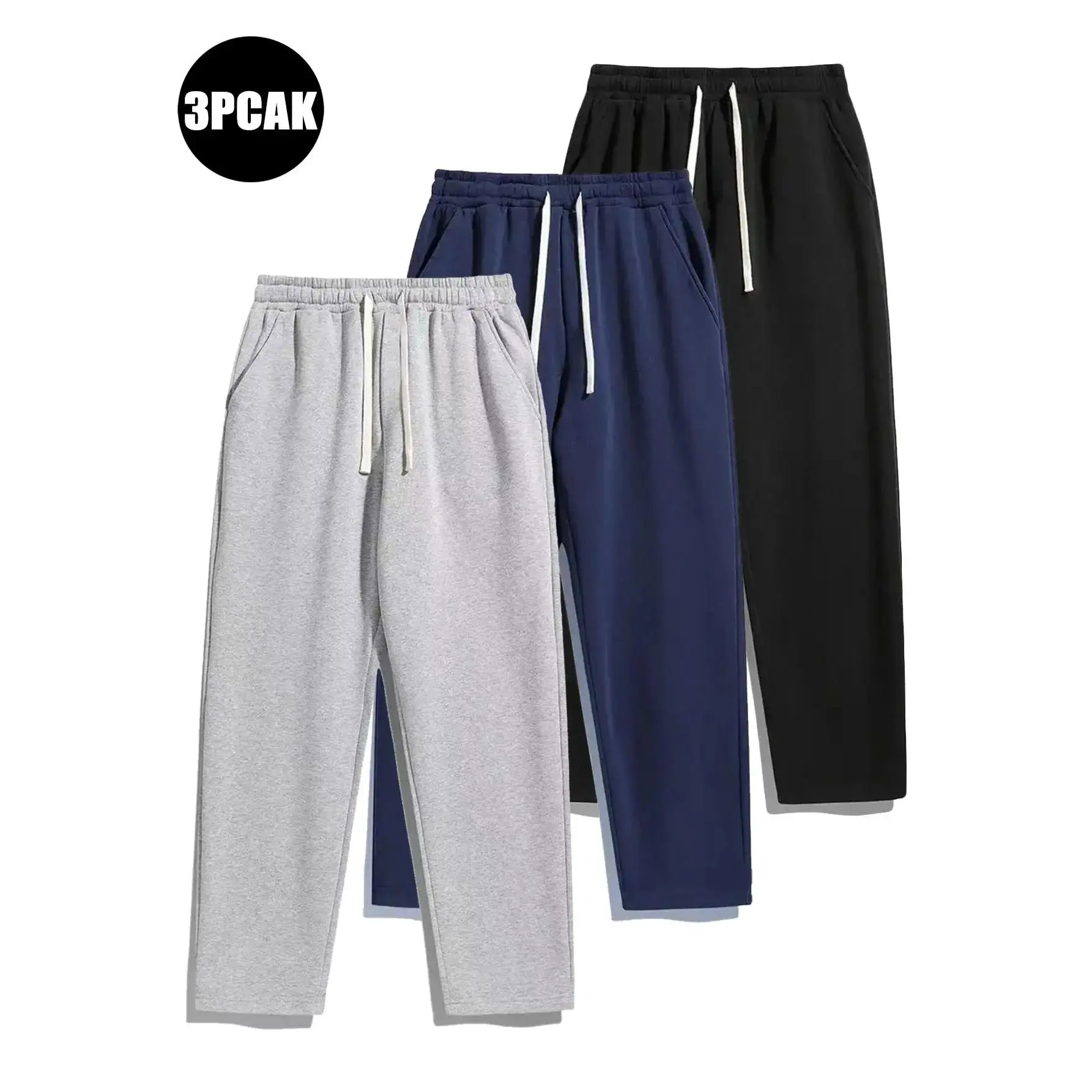 Men's Solid Thermal Lined Drawstring Waist Pants, Casual Comfy Loose Fitting Trousers for Fall & Winter, Men's Bottoms for Daily Wear, Relaxed Fit Sports Jogger Sweatpants Menswear sweatpants men pants men Outfit Socks Stylish Gym Navy Joggers Pockets Spr