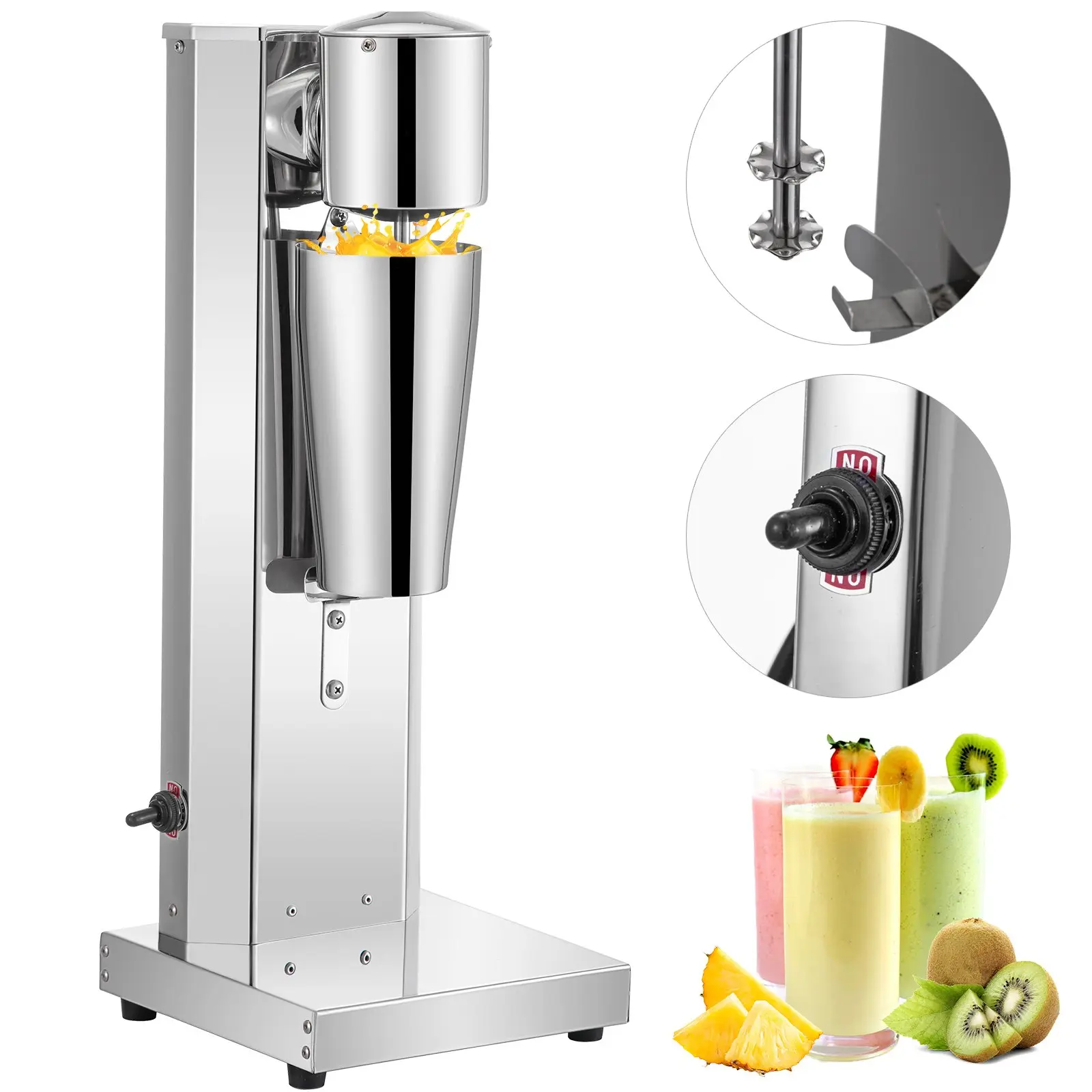 【DealsForYouDays】VEVOR Milkshake Maker Kit, Stainless Steel Electric Milkshake Maker, 180W Milkshake Machine, Single Head Classic Milkshake Maker with 800ml Cup, Silver Milkshake Maker Machine, 2 Speed Adjustable