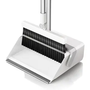 with Dustpan Combo Set,One-Sweep,Pet Hair Removal with Self--Layer Teeth,High Density and Windproof Dustpan for Indoor&