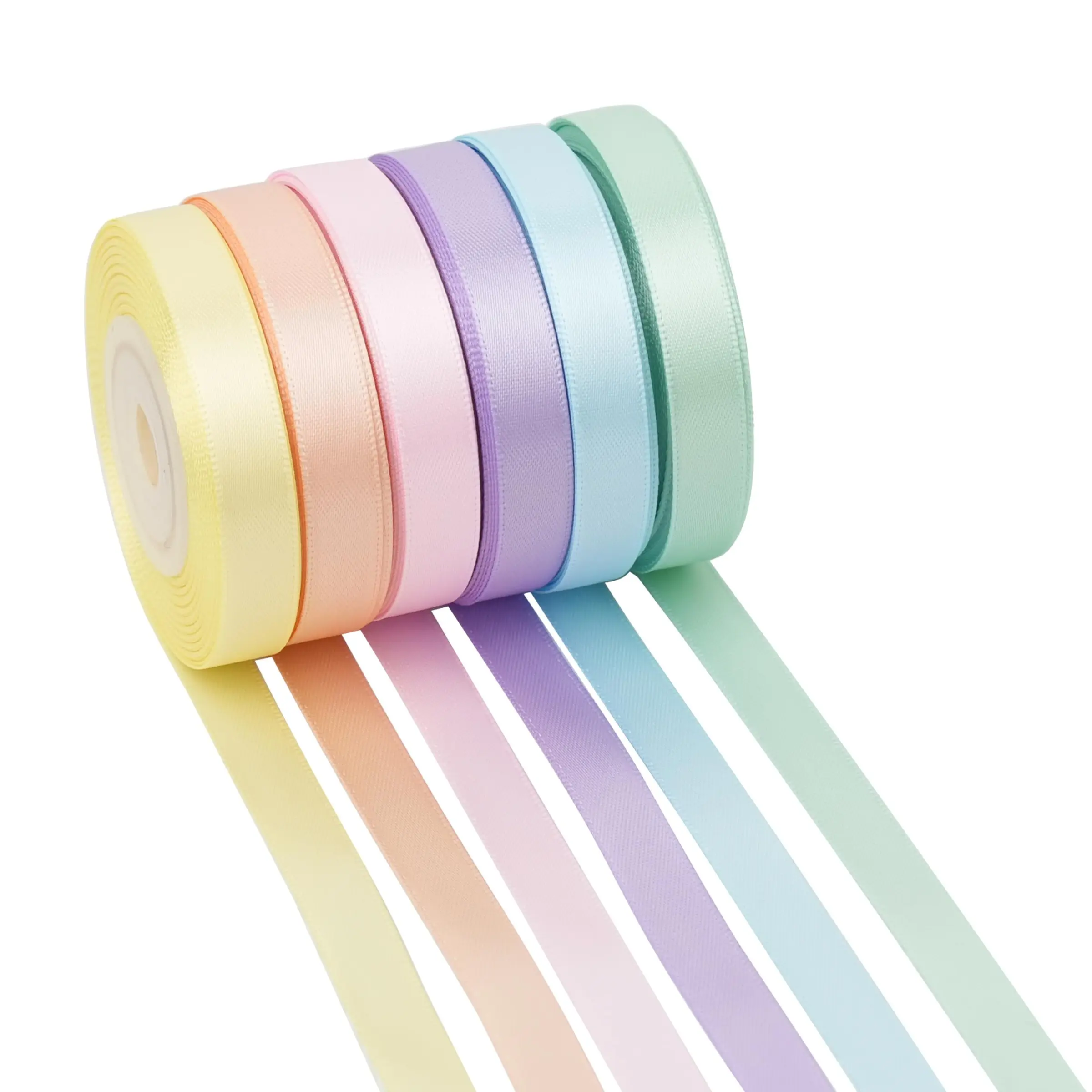 Rainbow Ribbon Set, 1cm 2.5cm 3.8cm Ribbons for Crafts, Bouquets, Parties, Weddings, Multicolor Satin Bows, Bowknot Decor, Perfect for Decorations