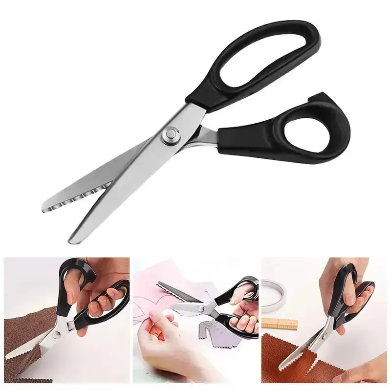 1 piece stainless steel wave lace scissors lock free zigzag cloth cutting scissors manual DIY Crafting Sewing Tools fabric leather Paper Cuttings lace scissors household clothing curtains cutting sewing tools Sewing Supplies