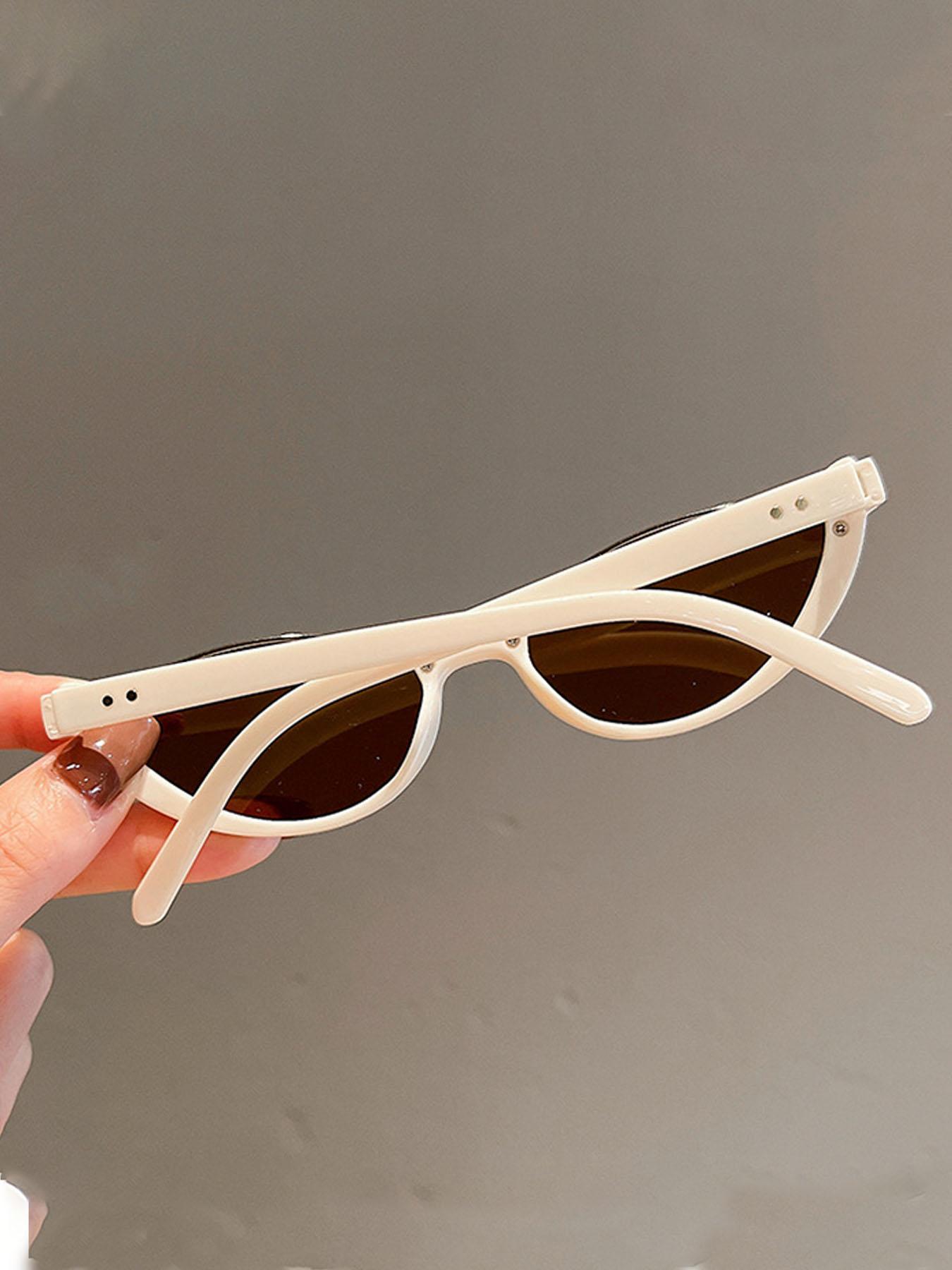 Unisex Cat Eye Shaped Sunglasses, Trendy Casual UV Protection Sunglasses for Everyday Use, Fashion Accessories for Outdoor Activities, Lightweight Durable Sunglasses