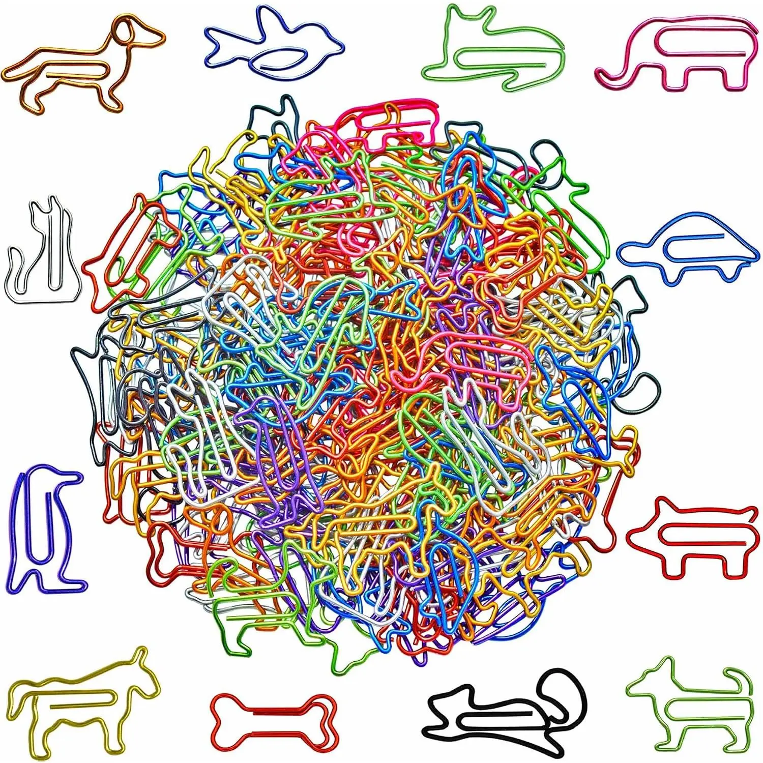 Cute Paper Clips  Shaped, Decorative Paperclips, 120 count Pack