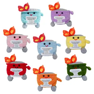 Crochet Dumpster Fire Toy, 1 Count Emotional Support Dumpster Fire Plush Toy, Soft Stuffed Doll, Emotional Support Ornament for Decoration Or Gift