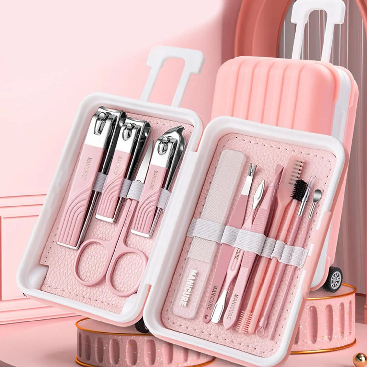【Clearance Sale | Limited Quantities】12-in-1 Professional Stainless Steel All-Genders Beauty Nail Kit Set, Handy Manicure-Foot Kit with Storage Organizer Box for Home Supplies Grooming