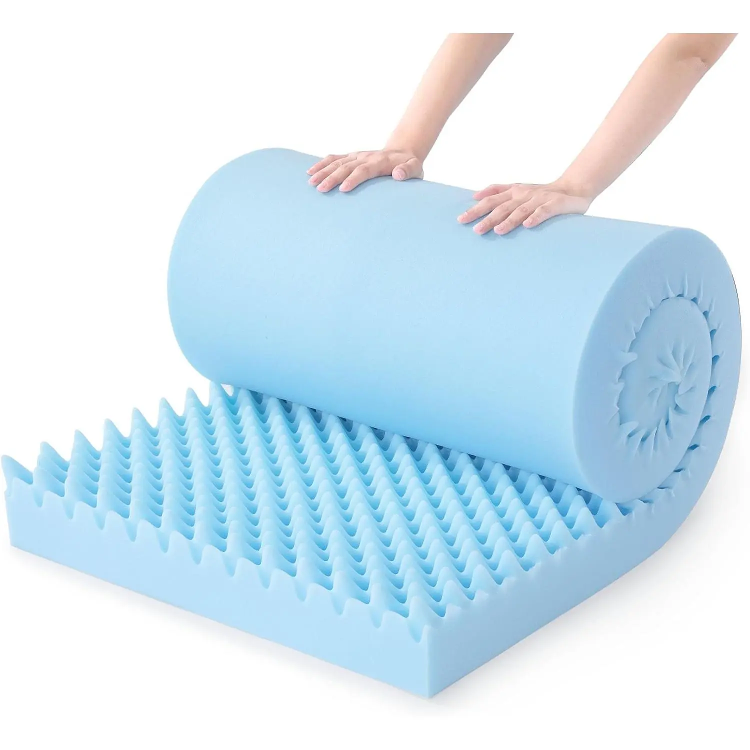 Egg Foam Pad, 72 x 24 x 4 in Pressure Relief Foam Cushion | Cuttable Egg crate foam relieves pressure, improves airflow, supports long-term comfort, and fit beds, chairs or wheelchairs
