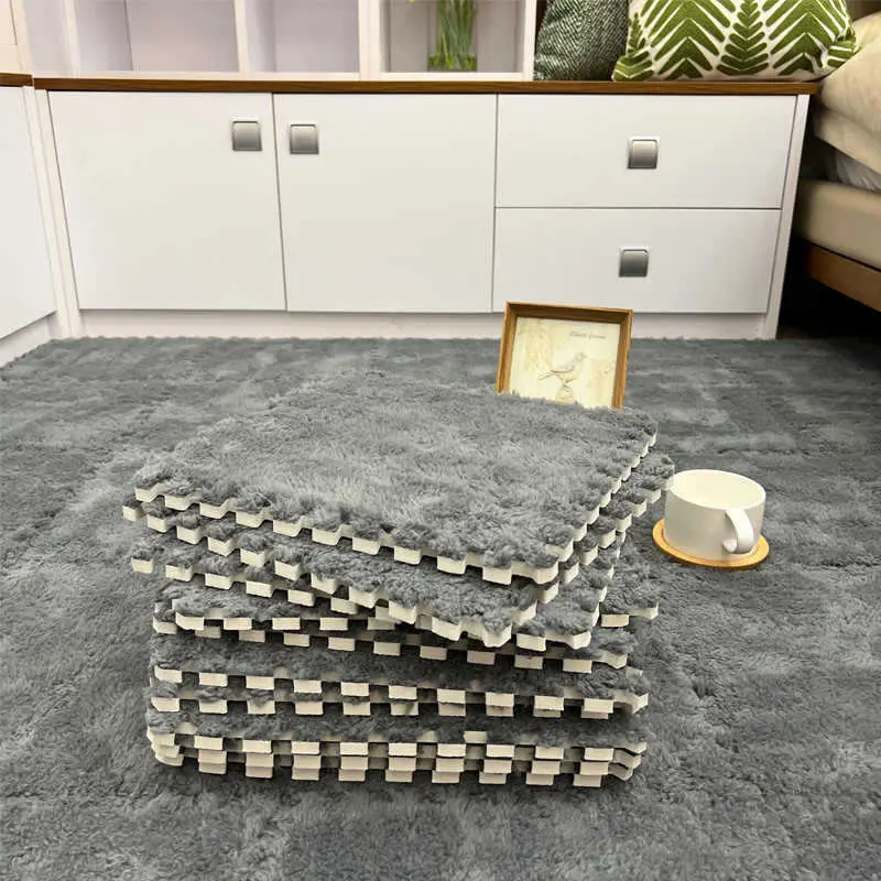 Light luxury solid color spliced floor mat for living room, home use, full coverage, dirt-resistant, Durable, easy to maintain, mix-and-match floor mat