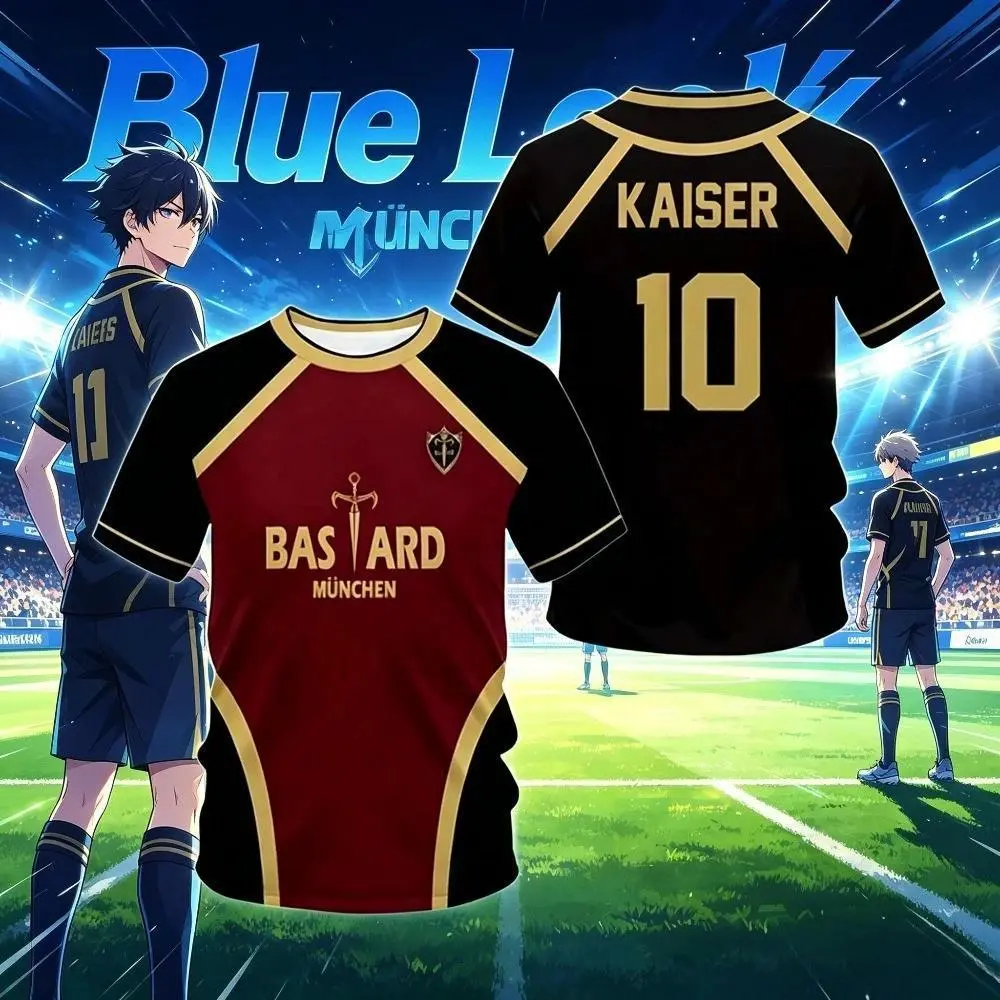Anime Michael Kaiser Summer Shirt Isagi Cosplay Costumes Bastard Munchen Yukimiya Reo Ness Hiori Football Shirt 3D Printing