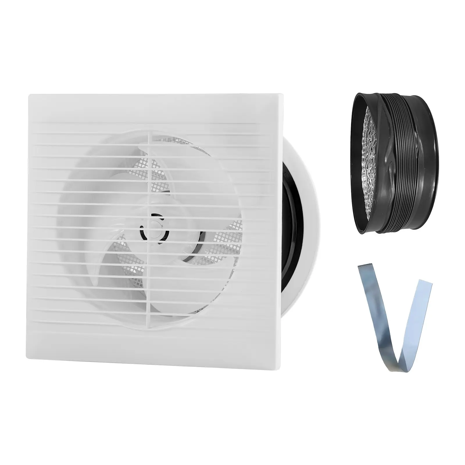 VEVOR Wall-Mount Through-The-Wall Ventilation Unit, 6.3 inch Fan Diameter, 110 CFM 120 V AC Motor, 1486 r/min Quiet Durable Easy-Install with Full Set of Accessories for Bathroom (Pet Air Exchanger), Plastic