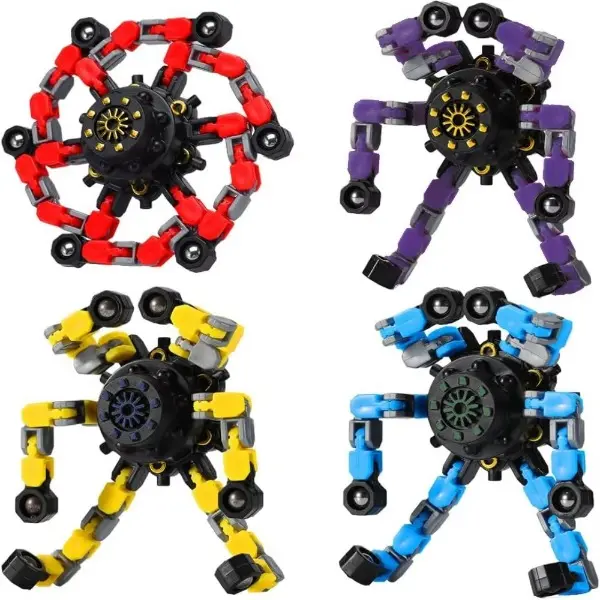 4 Pcs Transformable Fidget Spinners Fingertip Gyros for Kids And Adults Boys And Girls Easter Basket Stuffers Halloween Fun