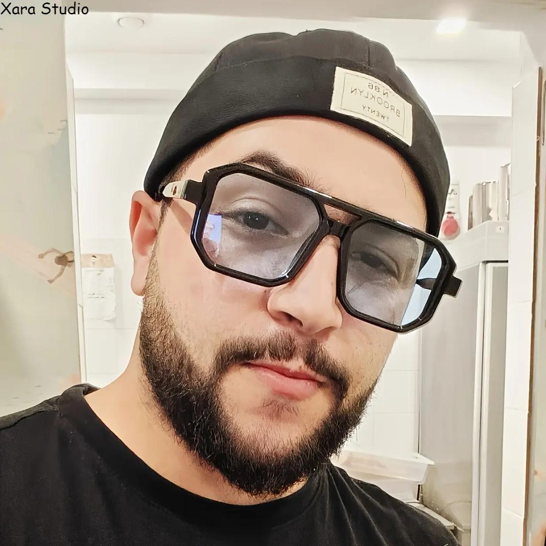 3-Pack Men’s Square Full-Rim Glasses – Double Frame Design, Stylish Minimalist Urban Eyewear with Durable PC Lenses, Comfortable Lightweight Fit for Daily Casual Wear & Office