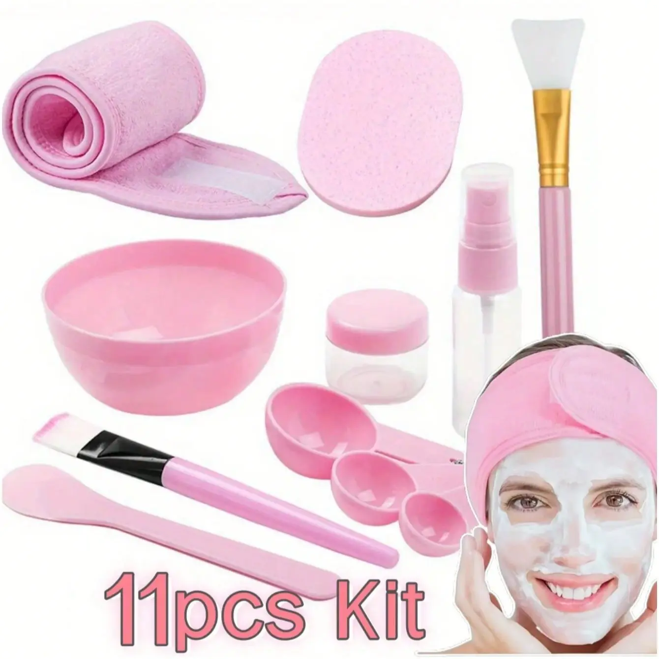 11pcs DIY Face Mask Mixing Set, Plastic Facial Mask Brushes Kit, Beauty Tool for Home Spa Salon, Skincare Routine Mixing Bowl Set, Cosmetology Supplies