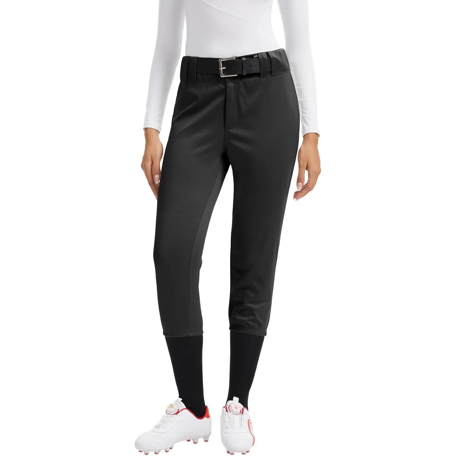 Womens Softball Pants with Dual-Layer Knee - Lightweight Quick Dry Baseball Pants for Woman Adults Tweeners