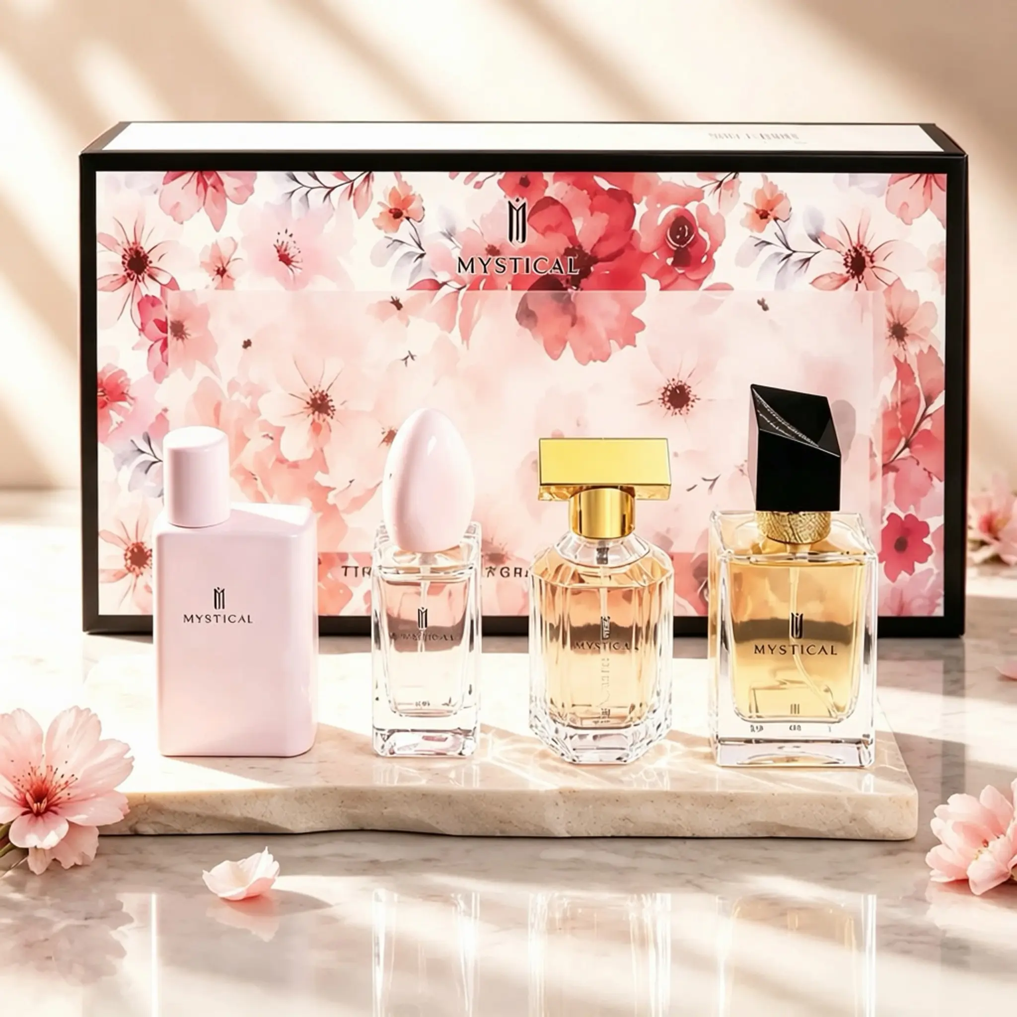Mystical 4-in-1 Women's Eau de Parfum Gift Set,4×30ml Mini EDP,Citrus Floral Fruity & Vanilla Long Lasting Fragrance,Portable Pastel Perfume Bottles,Gift for Women,beauty productsperfume for women,women perfumes,mykonos fragrances,long lasting perfume