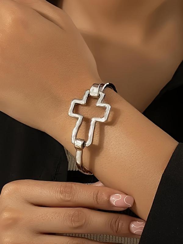 Cute Cross Design Bangle Bracelet Fashion Jewelry for Party Daily Clothing Decor Trendy All-match Exquisite Jewelry for Birthday Gift