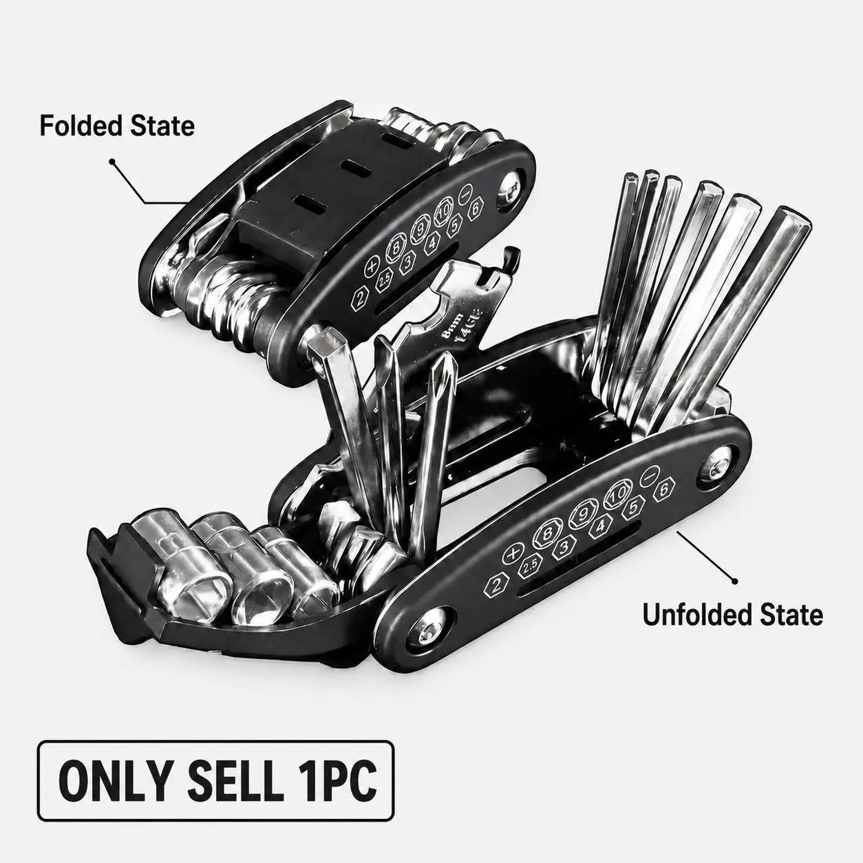 16-In-1 Combination Wrench Set, Universal Multifunctional Ratchet Wrench Tool Kit, Non-Slip Handle, Rotating Design, Home & Car Repair