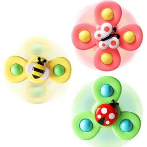 3PCS Suction Cup Spinner Toys for 1 Year Old Boy Girl|Spinning Top 12 18 Months|1 2 Year Old Boy Birthday Gift|Baby Bath Toy for Kids Ages 1-3|Sensory Airplane Travel Toy for Infant Toddlersfidget toys