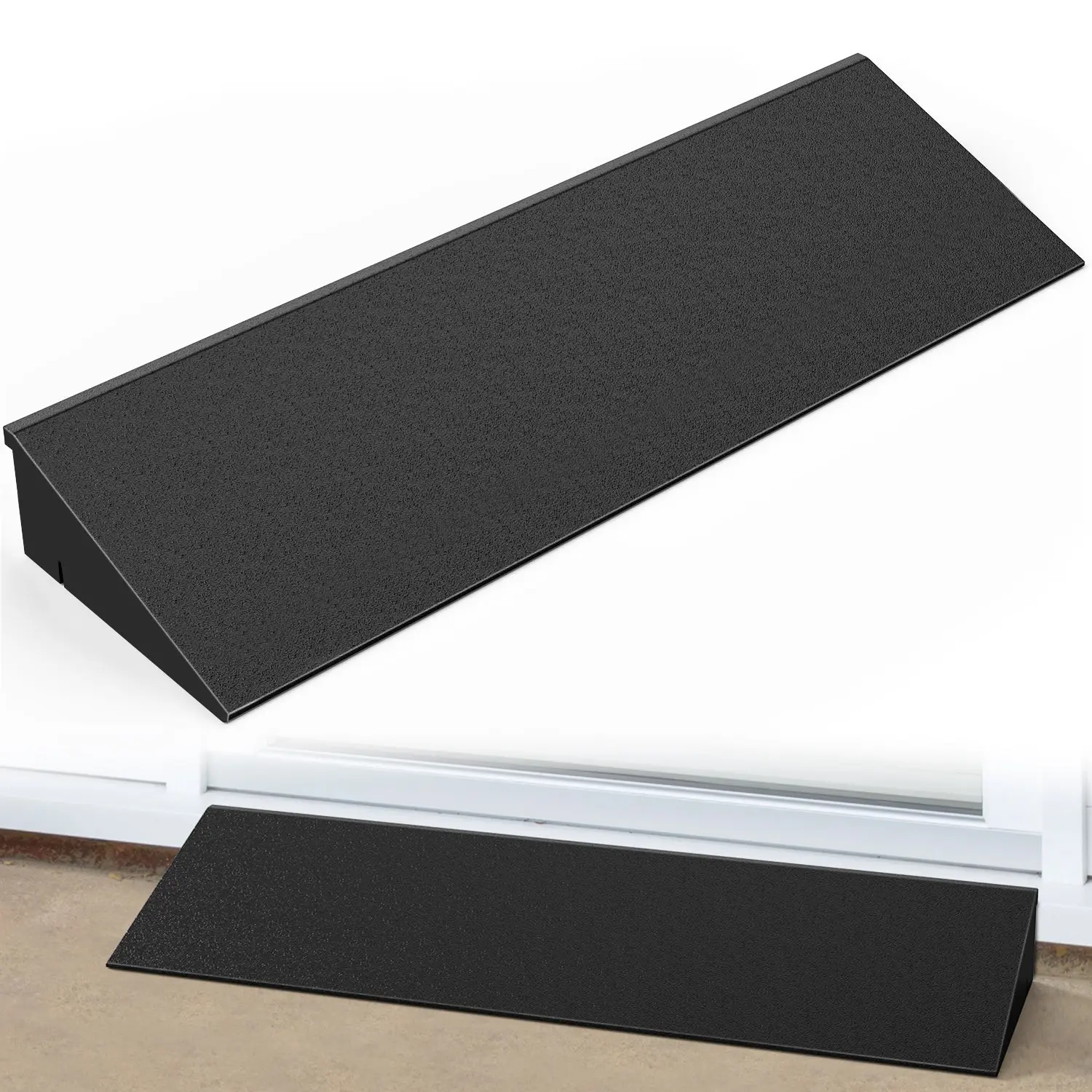 Nilight 1-Piece Natural Rubber Door Ramp - 2-Inch Rise, 19.7-Inch Wide Low Profile Smooth Accessibility Aid for Doorways, Curbs, Home Bathroom Use, One-Piece