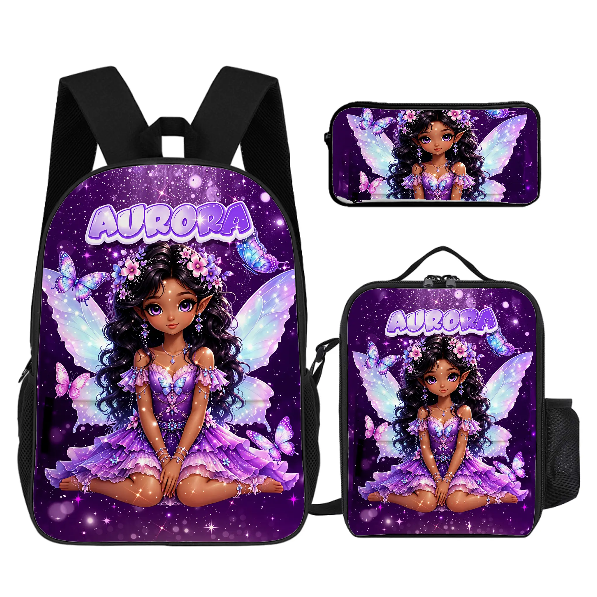 Girls Exclusive Personalized Fairy Backpack Set, Custom Name Customizable Princess Preschool Backpack With Matching Pencil Case. Trendy Lightweight Daily Student Pack, Perfect Birthday And Christmas Gift For Little Daughters. # TikTokMadeMeBuyIt # FairyBa