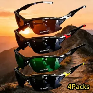 4-Pack Stylish Polarized Sports Shades – Windproof | Ideal for Golf, Running & Daily Outdoor Activities