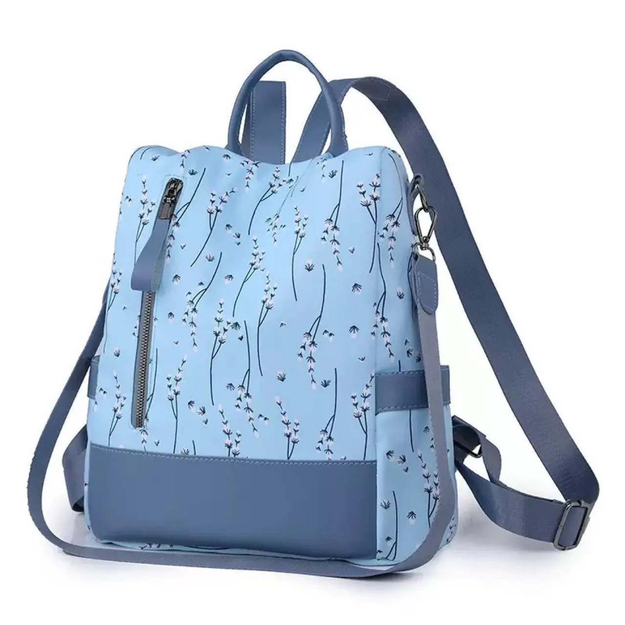 Women's New Casual Oxford Fabric 2-in-1 Convertible Backpack, Stylish Shoulder Crossbody Daypack for Daily Commute, Campus, Shopping and Everyday Use,Adjustable Padded Straps, Secure Zipper Closure, Lightweight Versatile Everyday Carry Bag