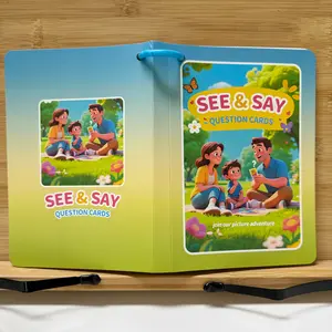 32 Double-Sided English Learning Cards (64 Pages) - Interactive Picture Q&A Flashcards with-Frequency Vocabulary & Oral Speaking Practice