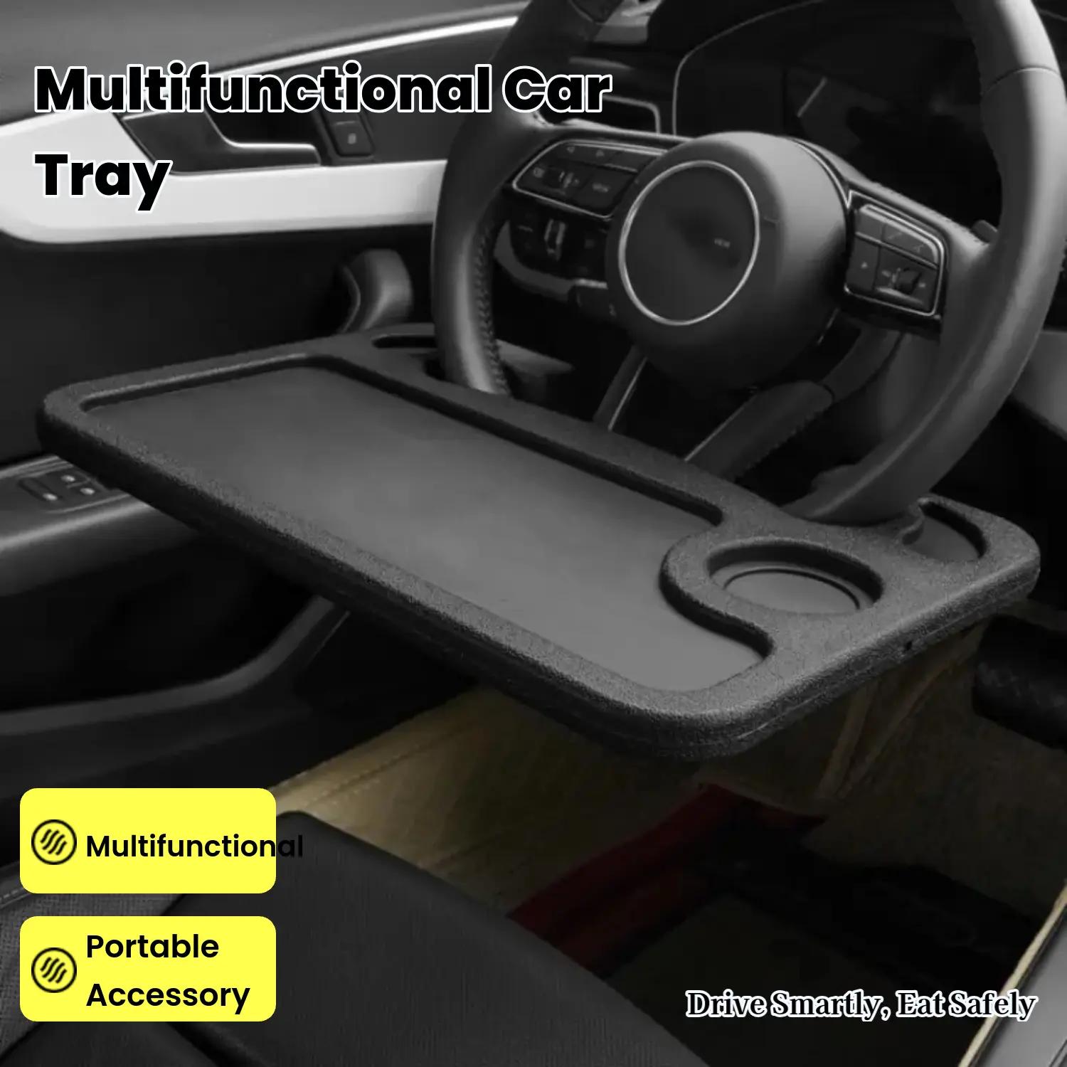 Car Steering Wheel Tray, Multifunctional Car Desk, Car Dining Tray, Convenient and Portable Interior Accessories for Eating Writing and Working with Laptops