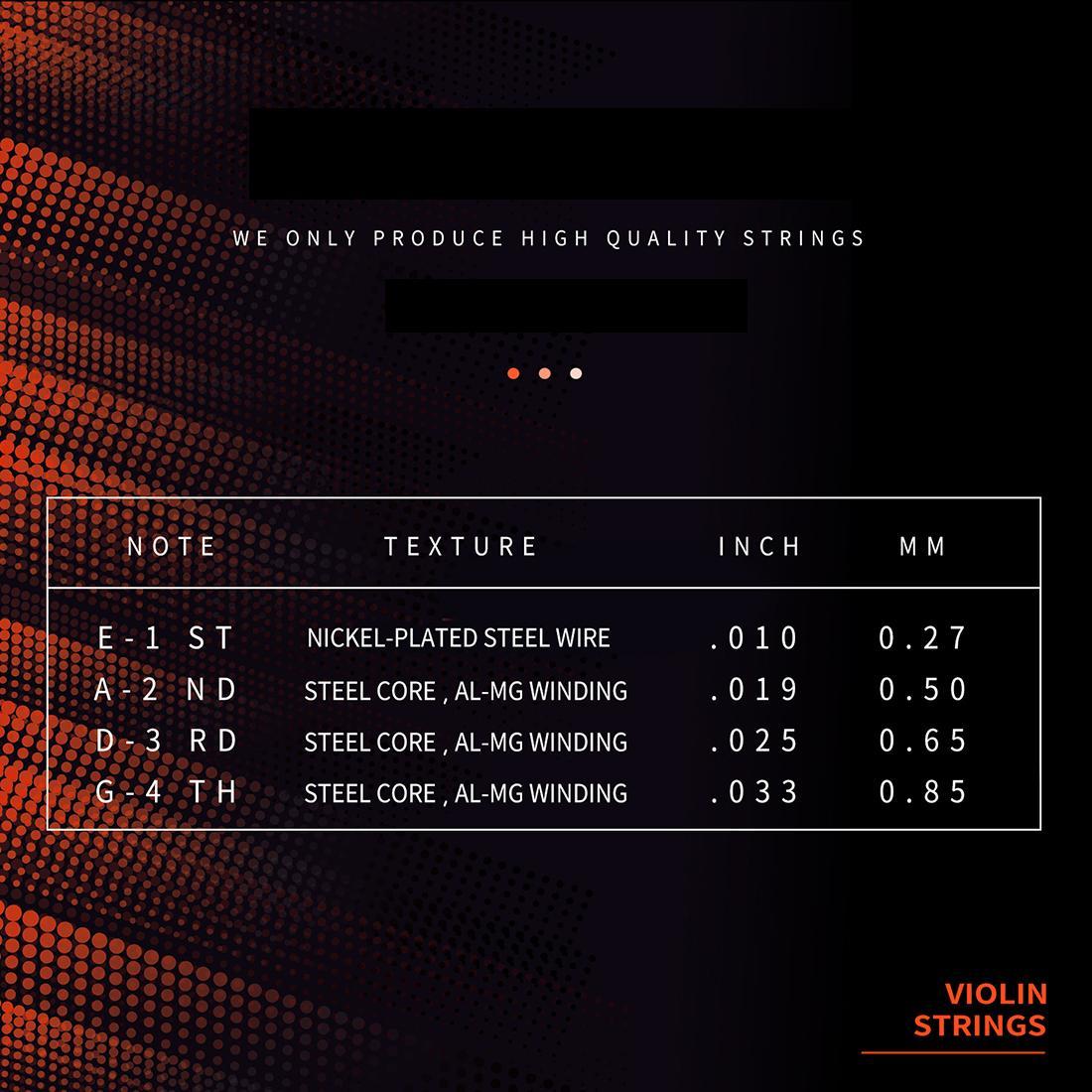 Violin String Set, High-quality Aluminum Magnesium Material Violin String, Music Accessories for Violin, Violin Parts