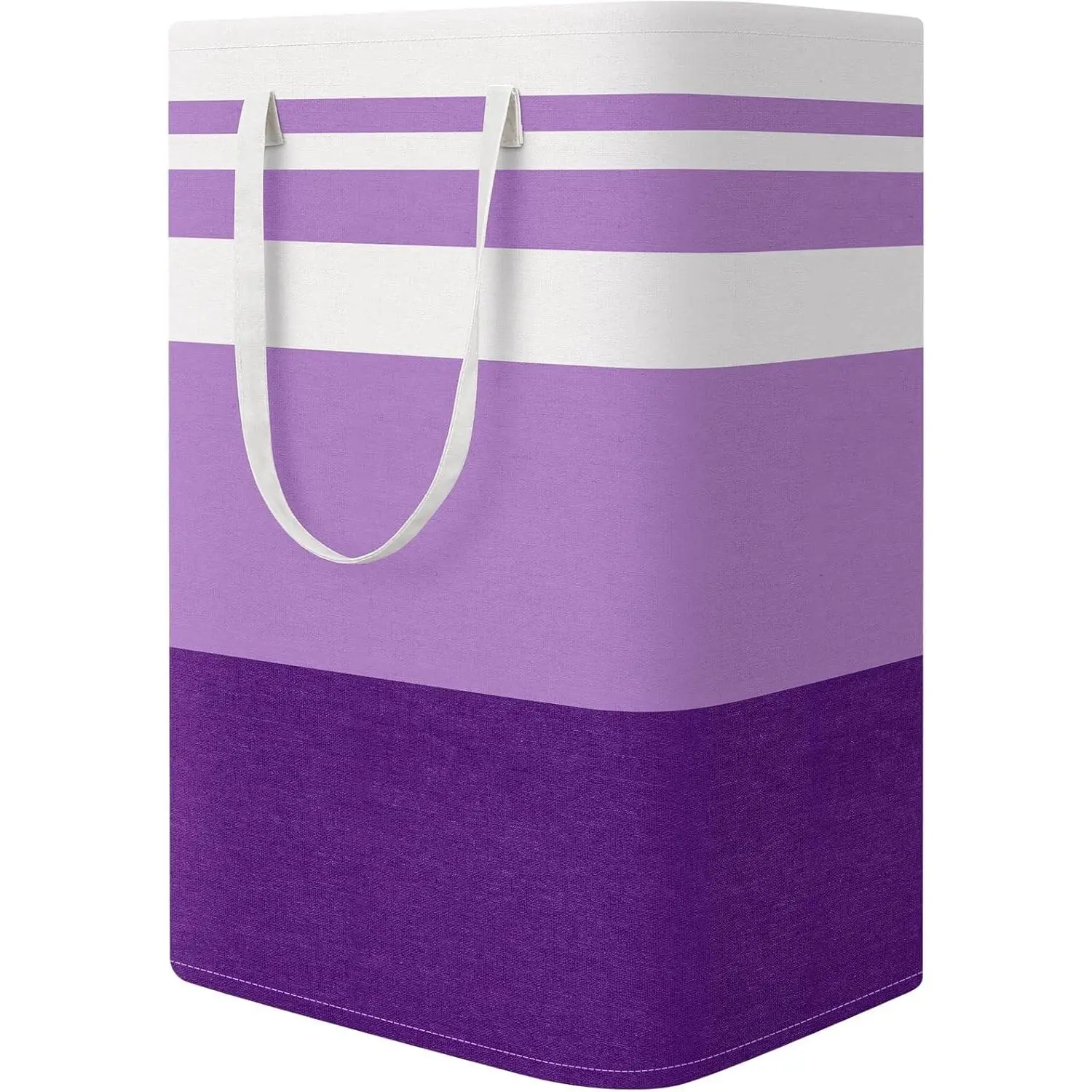 Large Collapsible Laundry Basket Hamper with Easy Carry Handles, Freestanding Clothes Hampers for Laundry, Bedroom, Dorm, Towels, Toys, 75L, Purple