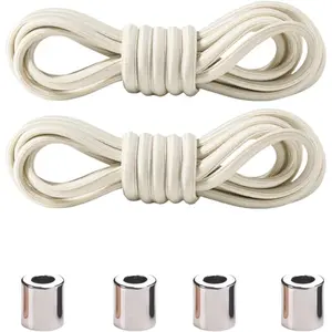 2 Pairs No Tie Elastic Shoe Laces for  & Adults, Round Stretchy Laces for Sneakers,13 Colors 39-55" Length