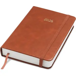 Executive 2026 Daily Journal Planner -  Public Holidays & Format - Customization  (Brown, 6" x 4.5")