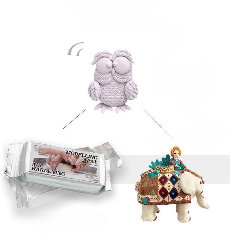 Stone-Plastic Clay Set: Shell-Shaped Ornaments, No-Bake Air-Dry Clay, DIY Modeling Kit, Tools, Pottery and Sculpture Clay