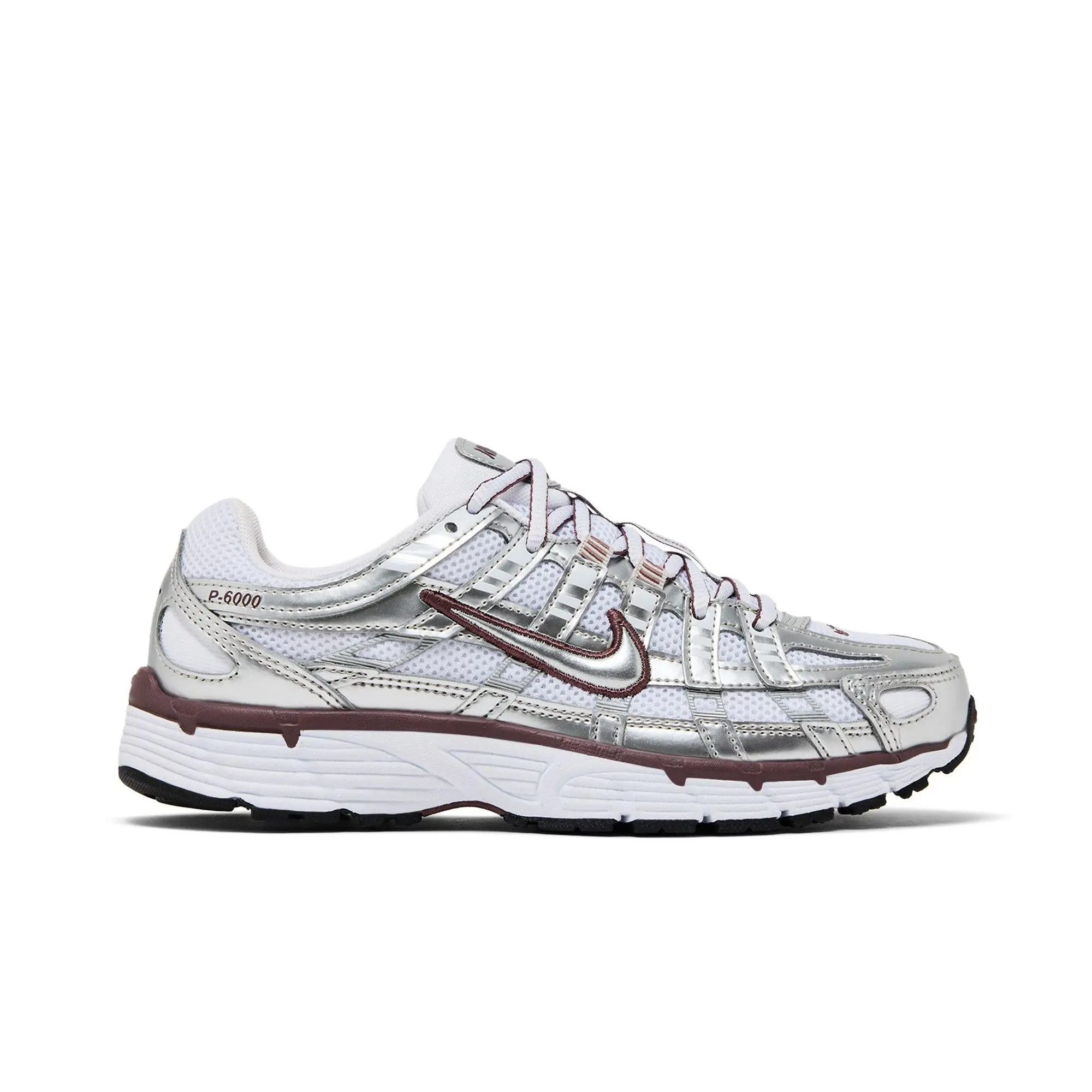 Nike Womens P-6000 'White Metallic Silver' (women's sizes) White/Metallic Silver/Black/Tattoo running shoes BV1021 110